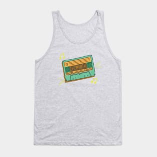 Retro Cassette Tape Blue Tank Top